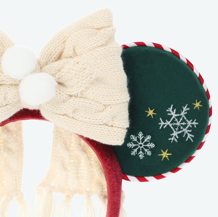 TDR - 2025 Mickey & Friends "Holly Jolly Christmas" Collection x Minnie Mouse Ear Headband with Knit Bow (Release Date: Nov 10, 2025)