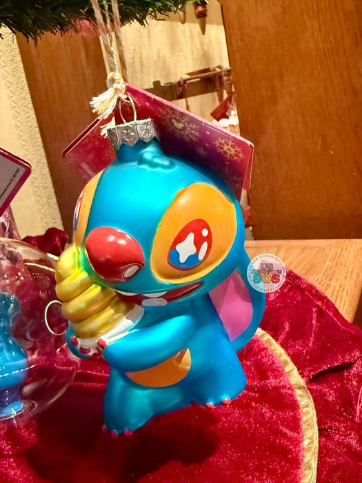 DLR/WDW - Stitch with Dole Whip Glass Hanging Ornament 2026