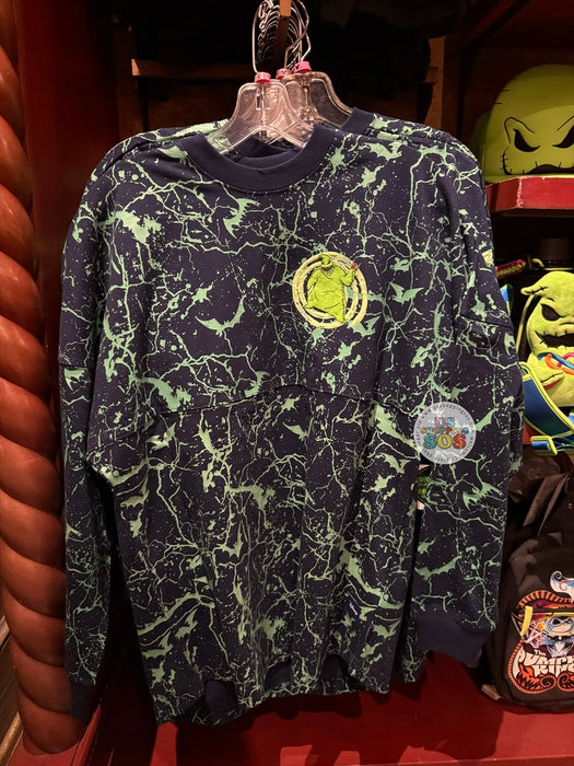 DLR/WDW - Spirit Jersey Oogie Boogie “Tim Burton’s The Nightmare Before Christmas” Glow-In-Dark Neon Green Black Pullover (Adult)