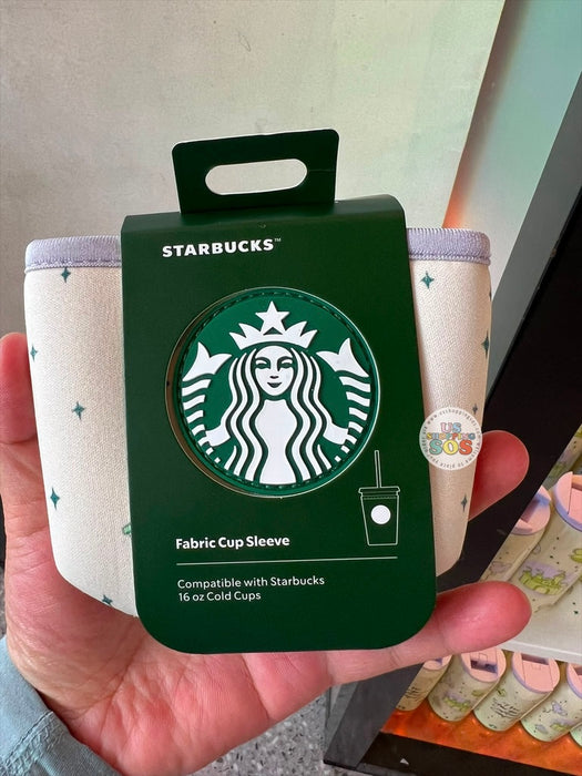 DLR/WDW - Starbucks 2026 - Castle Cream/Lavender Fabric Cup Sleeve (Compatible with Starbucks 16oz Cold Cups)