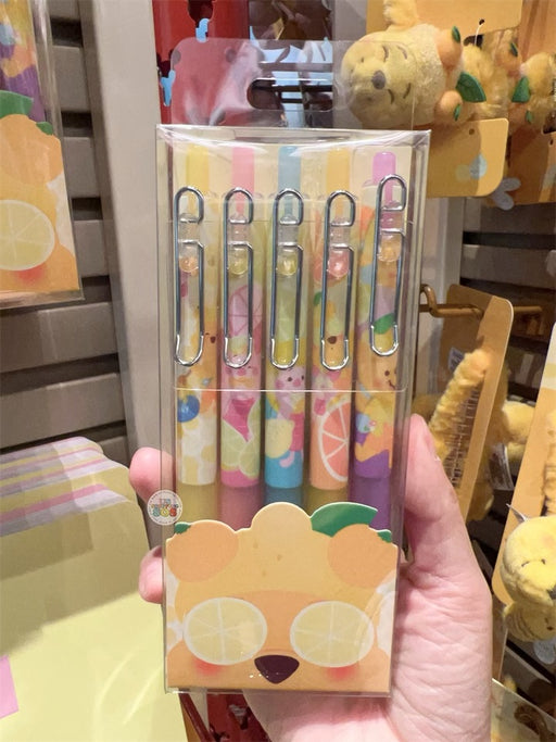 HKDL - Winnie the Pooh Lemon Honey Collection x Winnie the Pooh & Piglet Gel Pen Set of 5