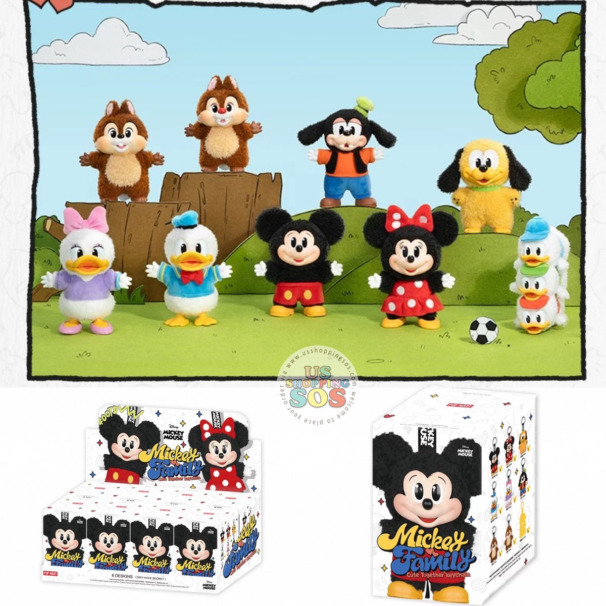 ぬいぐるみ POPMART Mickey Family Cute Together Popmart x Mickey Family Cute Together Keychain Series