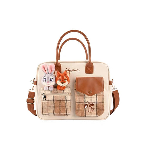 China Exclusive- Cute & Fantasy Party Judy Hopps & Nick Wilde Checkered Pattern 2 Ways Bag