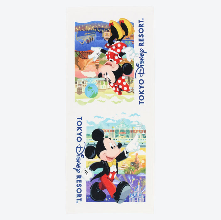 TDR - Tokyo Disney Resort "Shopping Bag Design" Mickey & Minnie Mouse Face Towel (Release Date: Sept 21)