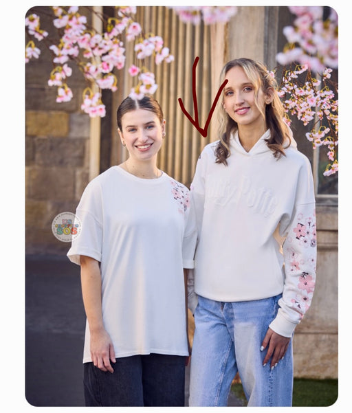 Warner Bros. Studio Tour Tokyo – 2026 The Making of Harry Potter Exclusive x Color Pop Sakura Collection - White Sakura Hoodie Pullover for Adults