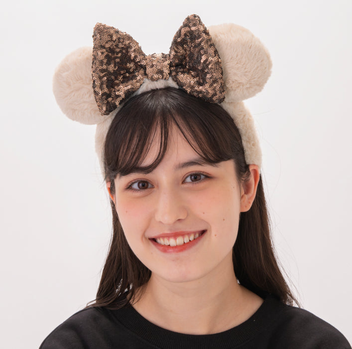 Minnie Mouse Disney Princess Ear Headband with Sequined Bow for Adults