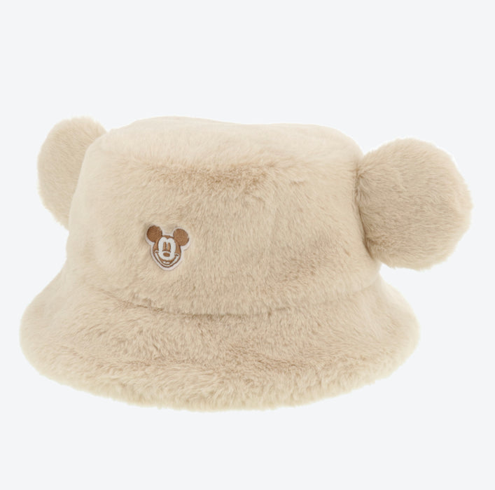 TDR - Fluffy Fluffy Warm Goods x Fluffy Boa Mickey Mouse Bucket Hat with Ear (Color: Beige)