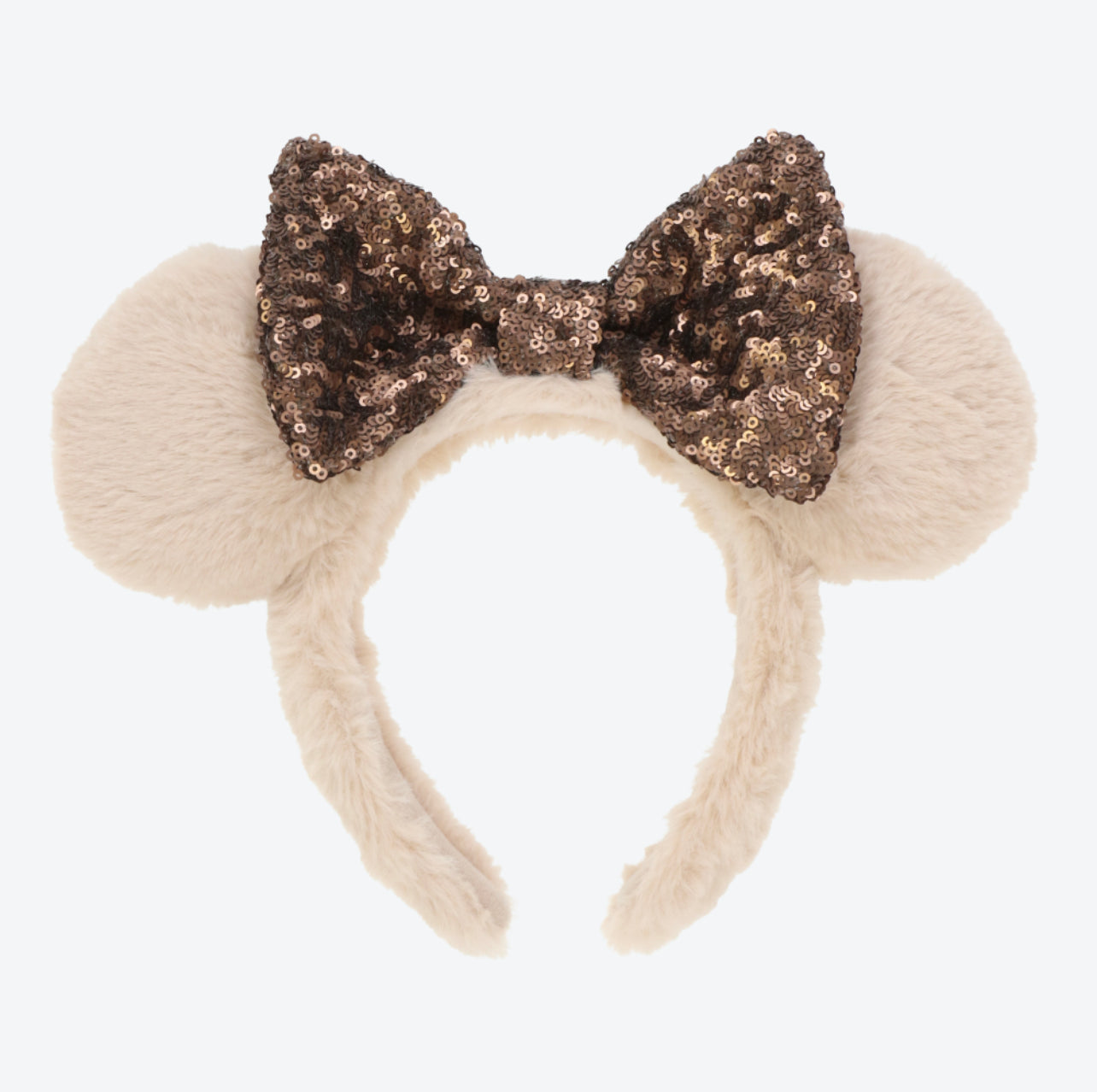 TDR - Fluffy Fluffy Warm Goods x Minnie Mouse Sequin Bow Ear Headband (Color: Beige) (Release Date: Oct 26)
