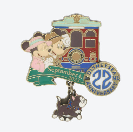 TDR - Tokyo Disney Sea 22nd Anniversary Celebration Collection - Mickey & Minnie Mouse, Figaro Pin (Release Date: Sept 4)