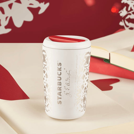 Starbucks China - Andersen's Fairy Tales Silhouette 2023 - 5. Andersen’s Signature & Silver Silhouette White Stainless Steel ToGo Tumbler 400ml