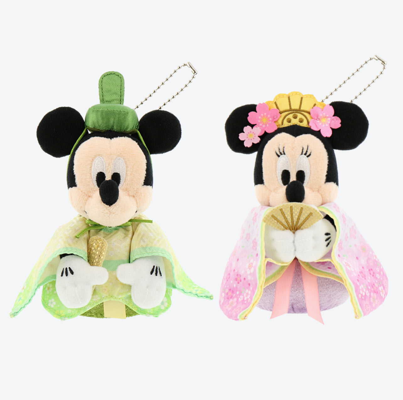 TDR - Mickey & Minnie Mouse Kimono Japan Traditional Clothings Plush Keychains Set