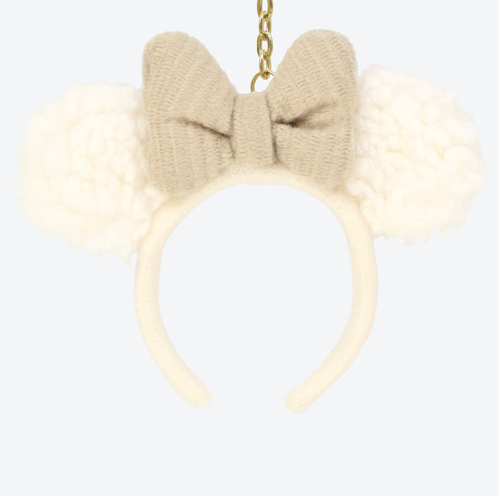 TDR - Fluffy Minnie Mouse Ear Headband Shaped Keychain (Release Date: Nov 16)