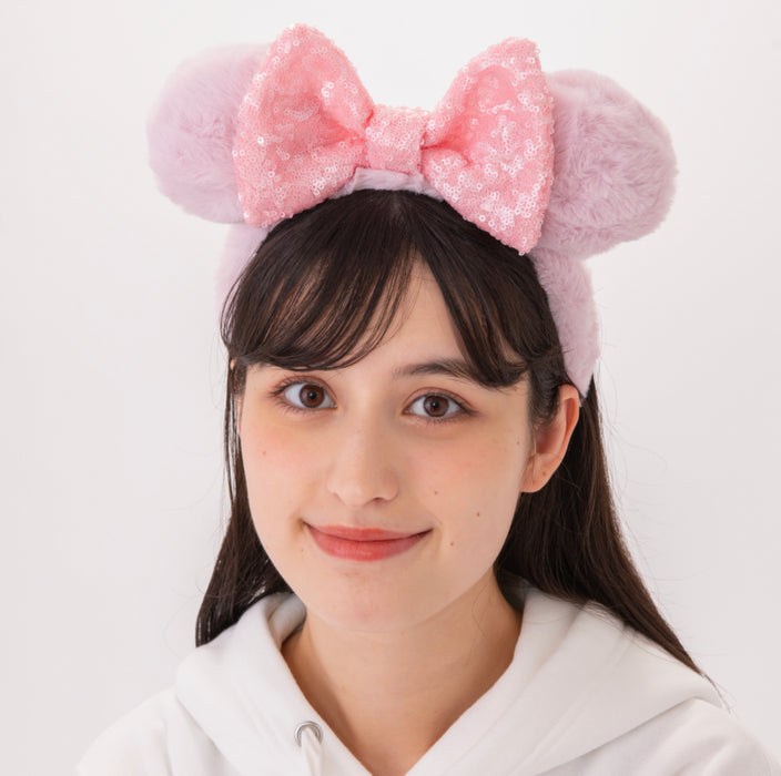 TDR - Fluffy Fluffy Warm Goods x Minnie Mouse Sequin Bow Ear Headband (Color: Pink) (Release Date: Oct 26)