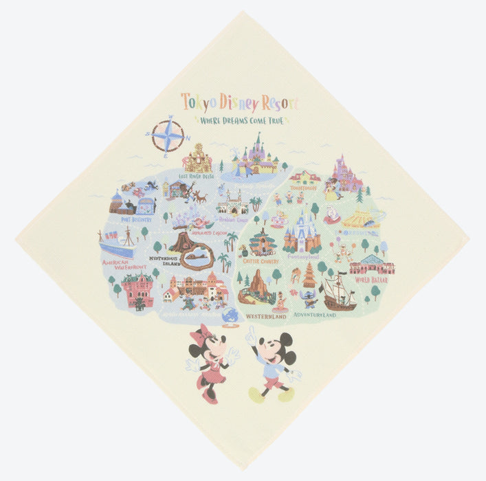 TDR - Tokyo Disney Resort "Park Map Motif" Collection - Wash Towel (Release Date: July 11, 2024)