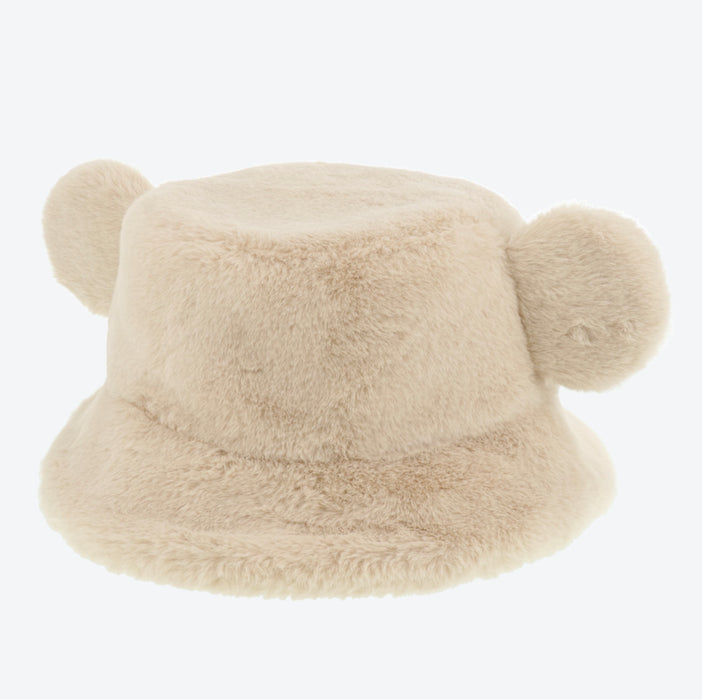 TDR - Fluffy Fluffy Warm Goods x Fluffy Boa Mickey Mouse Bucket Hat with Ear (Color: Beige)