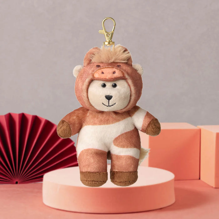 Starbucks Hong Kong- Happy Poby Farm Collection x Barista Bear Pony Plush Keychain