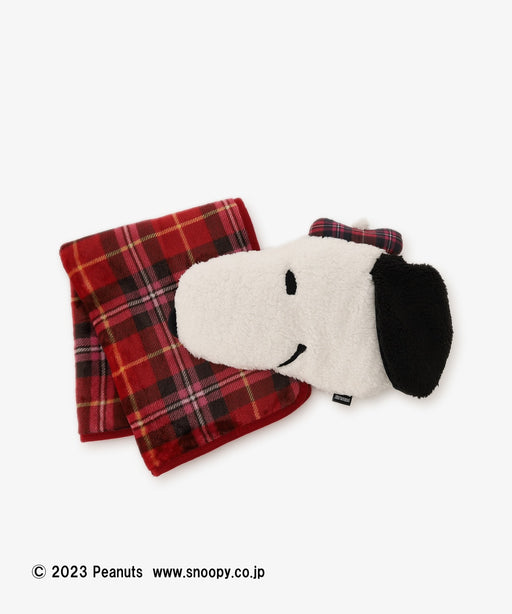 Japan Exclusive - Afternoon Tea x PEANUTS TARTAN x Snoopy Blanket in Cushion (Color: Red)