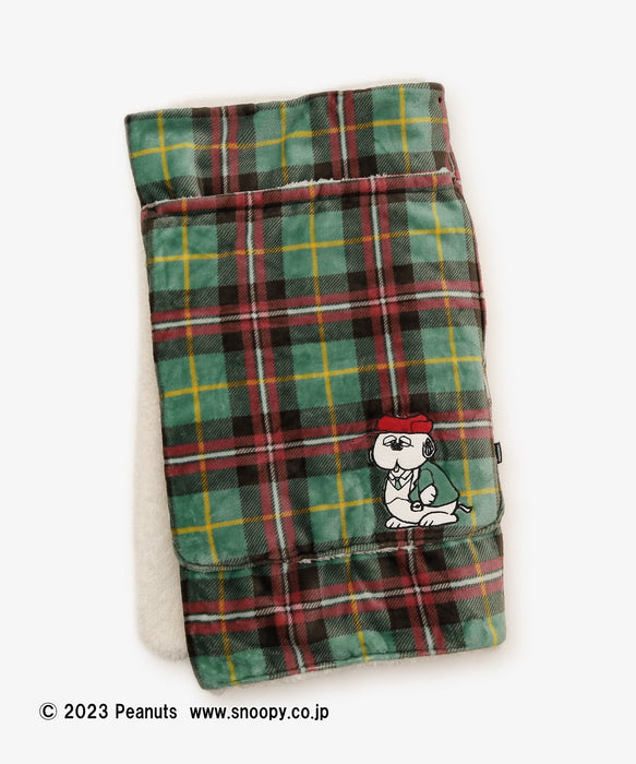 Japan Exclusive - Afternoon Tea x PEANUTS TARTAN x Snoopy Blanket with Pocket (Color: Green)