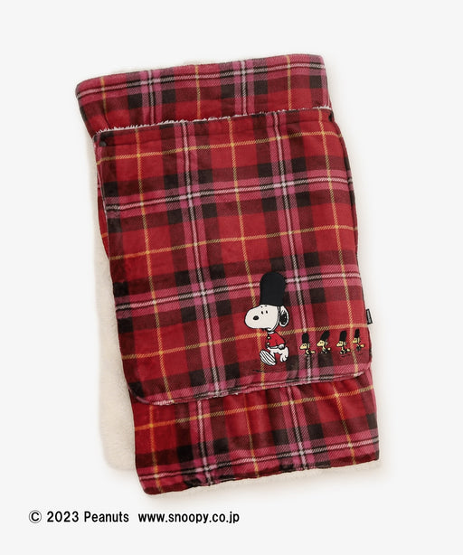 Japan Exclusive - Afternoon Tea x PEANUTS TARTAN x Snoopy Blanket with Pocket (Color: Red)