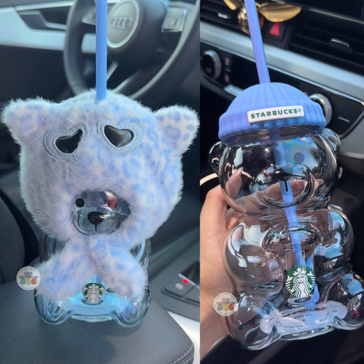 Starbucks China - 2026 Leopard Print Brown Series Bearista Glass 660ml with Stickers Color: Blue (Release Date: Aug 4, 2026)