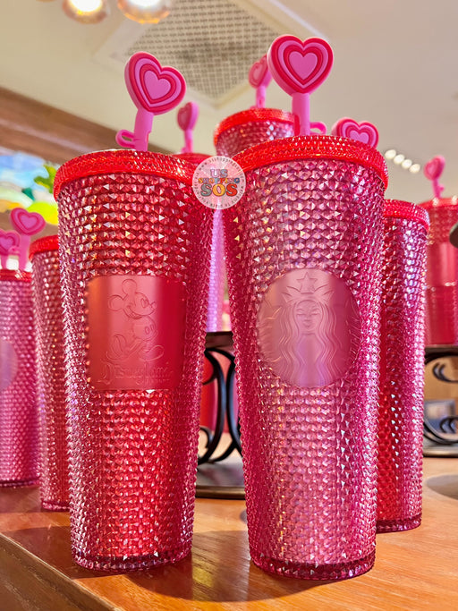 DLR - Starbucks Mickey “Disneyland Resort” Valentine Pink Studded Tumbler 24oz