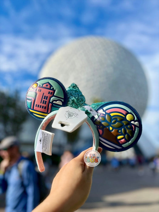 DLR/WDW - Walt Disney World 4-Park Icon Aqua Bow Ear Headband