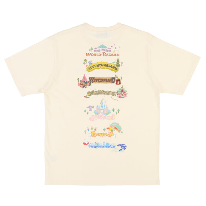 TDR - Tokyo Disney Resort "Park Map Motif" Collection - Mickey & Friends T Shirt for Adults Color White (Release Date: July 11, 2024)