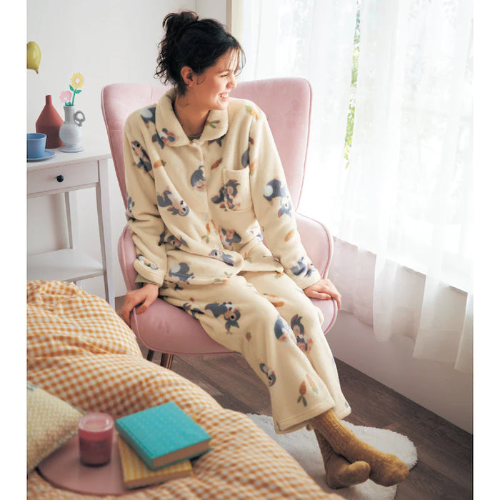 JP x BM - Thumper Fluffy and Warm Open-Necked Boa Pajamas For Adults