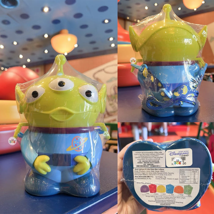 HKDL - Little Green Alien Man Shaped Lollipop Bucket with Strap Set