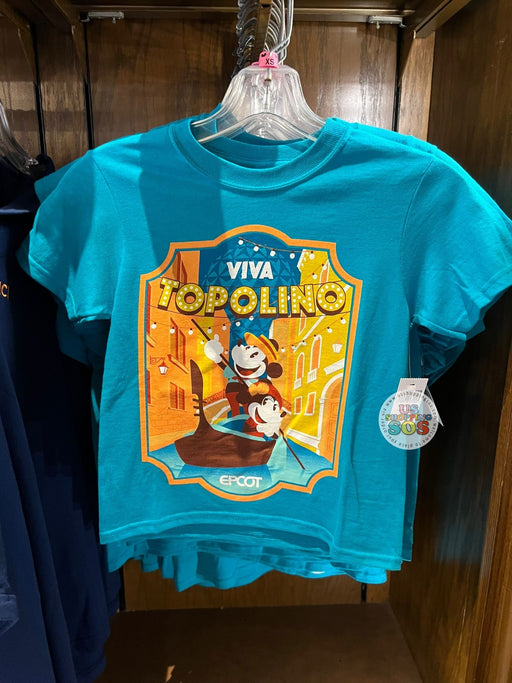 WDW - Epcot World Showcase Italy - Mickey & Minnie Viva Topolino Turquoise T-shirt (Youth)