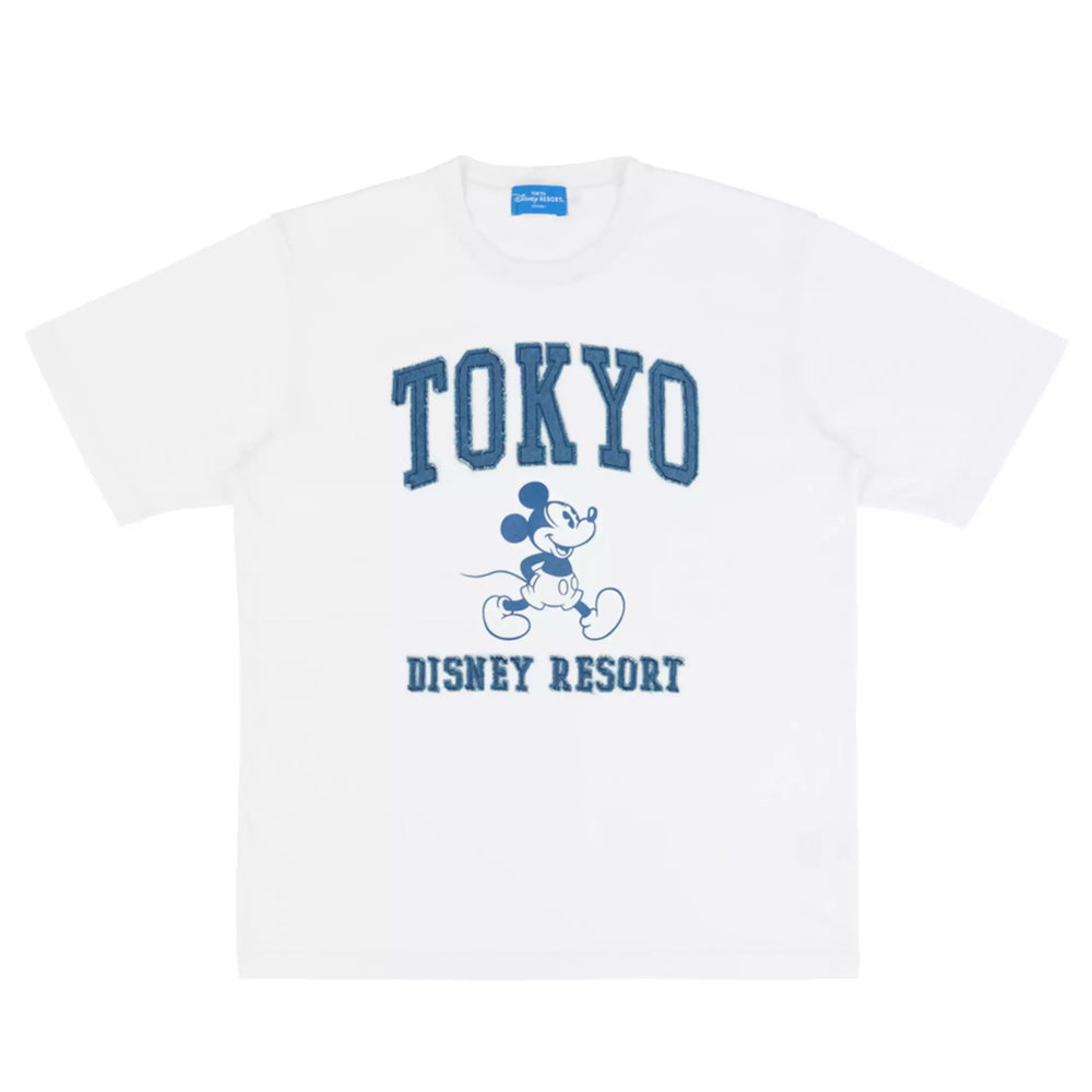 TDR - Mickey Mouse with "Tokyo Disney Resort" Denim Logo T Shirt for Adults (Release Date: June 19 , 2025)