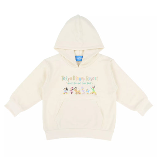TDR - Mickey & Friends "Tokyo Disney Resort Where Dreams Come True" Pullover Hoodies for Kids Color: White (Release Date: Oct 2, 2025)