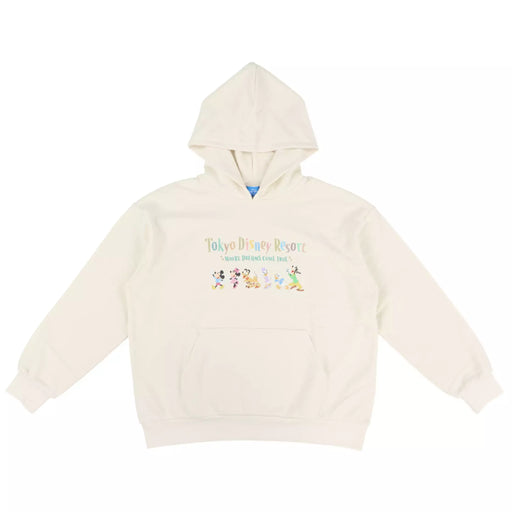TDR - Mickey & Friends "Tokyo Disney Resort Where Dreams Come True" Pullover Hoodies for Adults Color:White (Release Date: Oct 2, 2025)