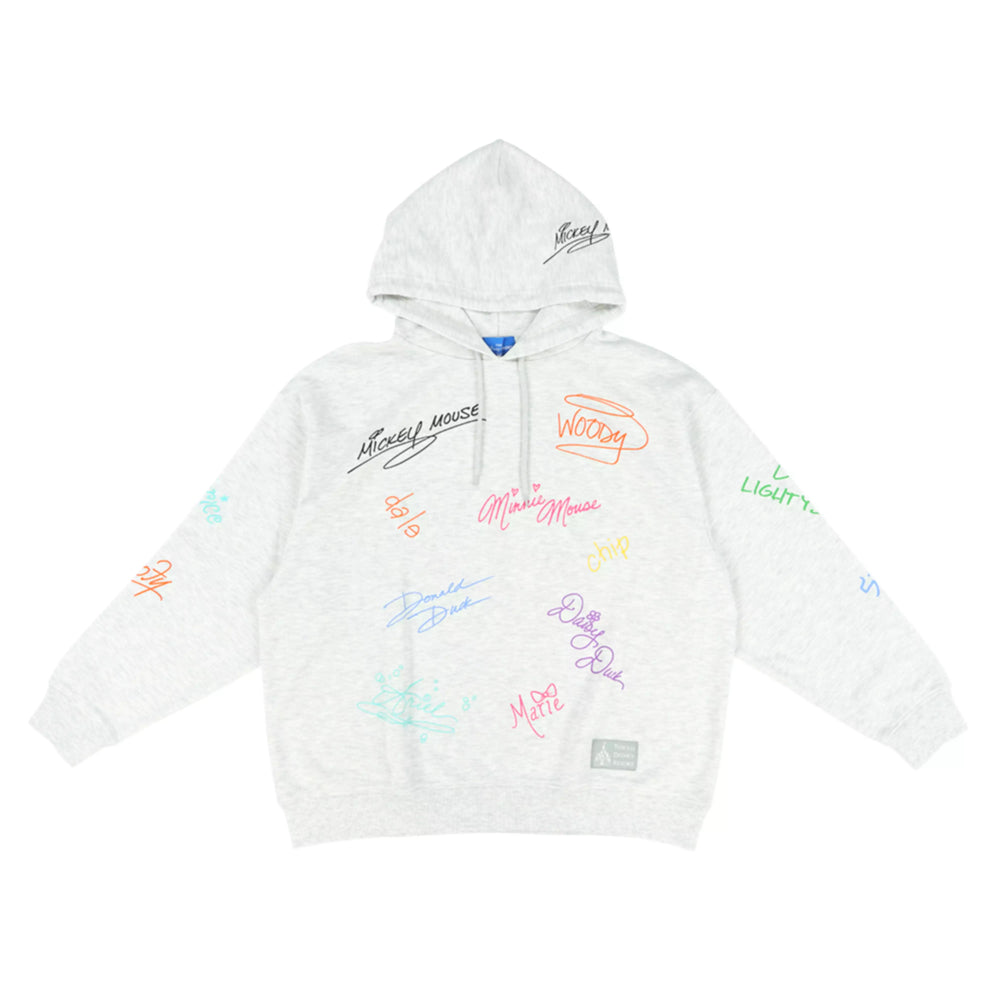 TDR - Mickey & Friends All Over Print "Signatures" Pullover Hoodies for Adults (Release Date: Oct 16, 2025)