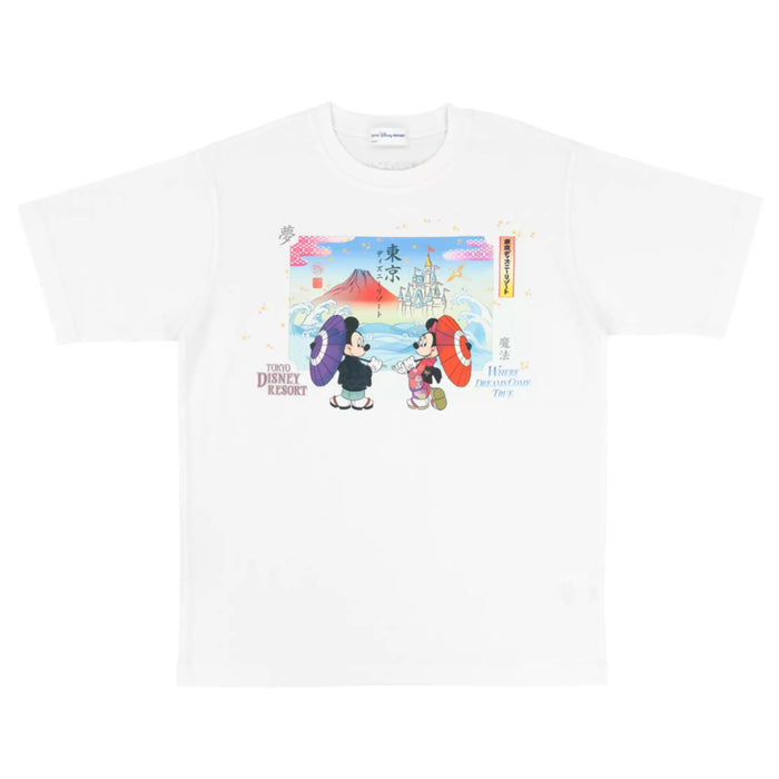 TDR - Japanese-Theme Mickey & Minnie 2026 x White Graphic Tee (Release Date: June 4, 2026)