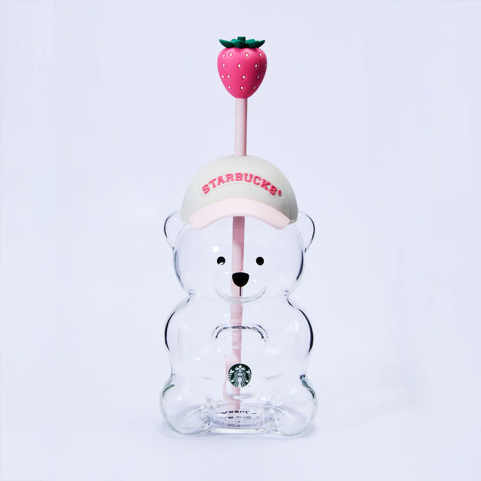 Starbucks Hong Kong - 2026 Bearista Glass Bear with Strawberry Topper 20oz