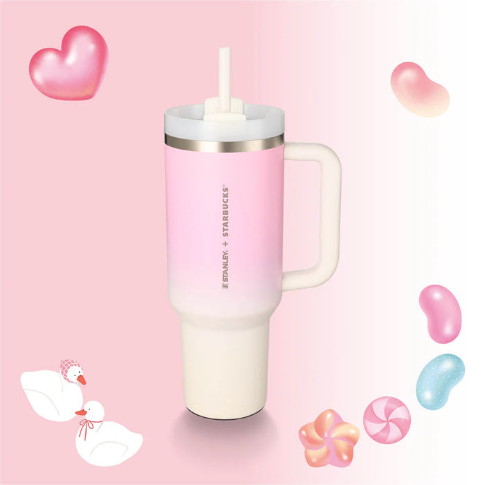 Starbucks Hong Kong- Jelly Collectors Duckies Collection x STANLEY + STARBUCKS THE QUENCHER STAINLESS STEEL COLD CUP(PINK OMBRE) 40OZ