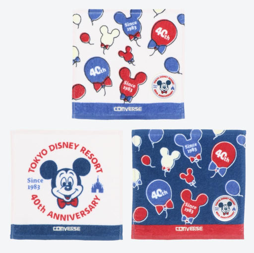 TDR - 40th Anniversary "CONVERSE" - Mickey Mouse Mini Towels Set (Release Date: July 10)