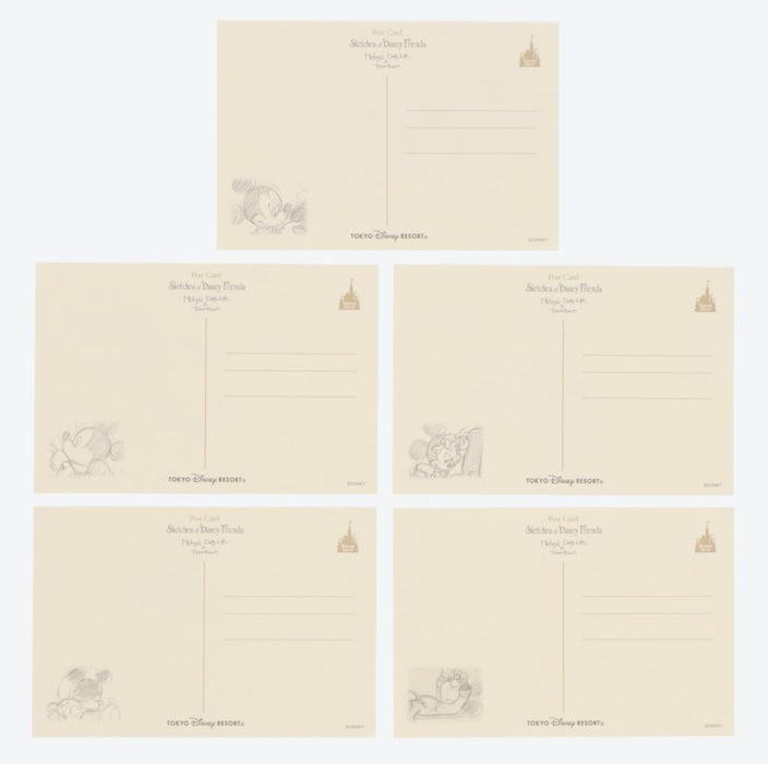 TDR - Sketches of Disney Friends Collection x Post Cards Set (Release Date: July 20)