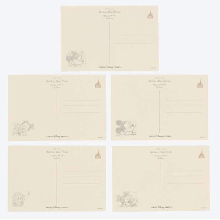 TDR - Sketches of Disney Friends Collection x Post Cards Set (Release Date: July 20)