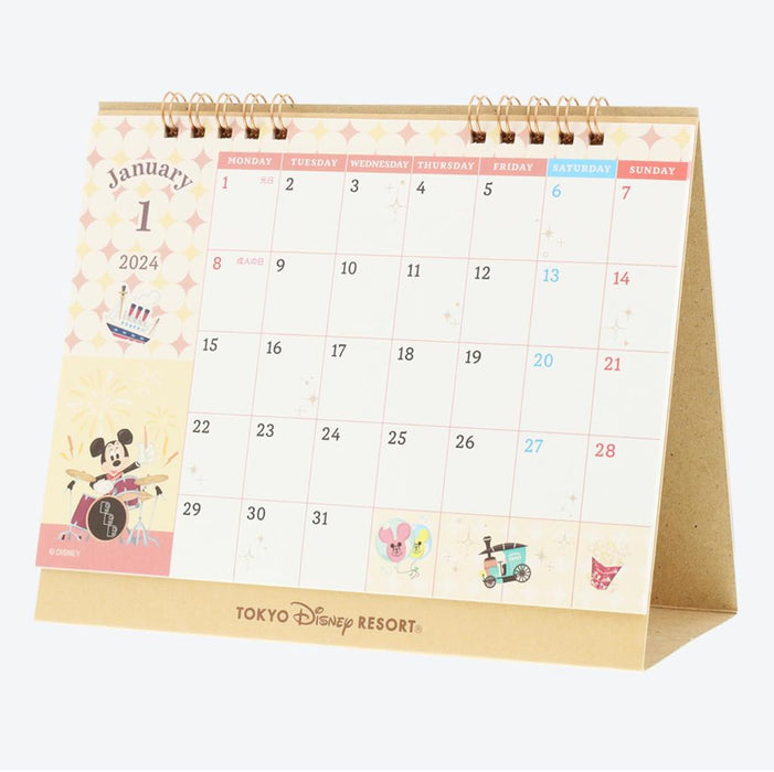 TDR - Schedule Book & Calendar 2024 Collection x Mickey & Friends Park Icons and Scenes 2024 Desk Type Calendar (Release Date: Aug 10)