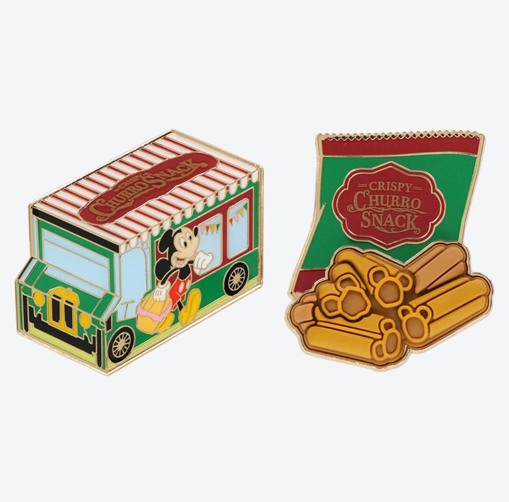 TDR - Mickey Mouse "Churros Snack" Shaped Pin Badge Set (Release Date: Aug 17)