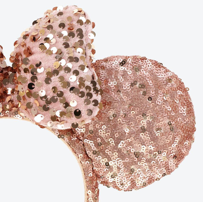TDR - Minnie Mouse Pink Gold Sparkling Sequin Ear Headband (Release Date: Aug 17)