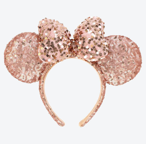 TDR - Minnie Mouse Pink Gold Sparkling Sequin Ear Headband (Release Date: Aug 17)