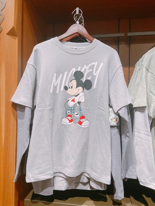 SHDL - Mickey Mouse & Wordings Long Sleeve T Shirt for Adults