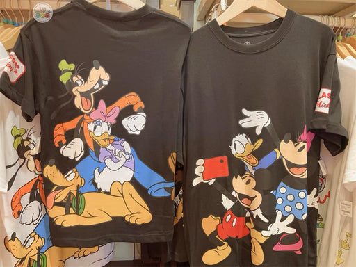 HKDL - Mickey & Friends "Let's take a Selfie Together" T Shirt for Adults (Color: Black)