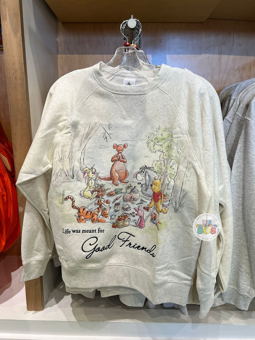 DLR/WDW - Winnie the Pooh & Friends 2026 - “Life was Meant for Good Friends” Off White Pullover (Adult)