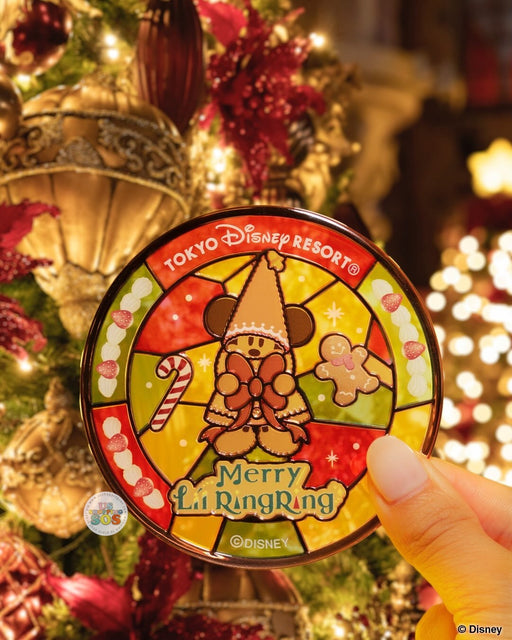 TDR - 2026 Disney Christmas Mickey Christmas Fairy "Lil Lin Lin" x Merry Lil Ring Ring Holding Ribbon Glass Coaster (Release Date: Nov 10, 2026)