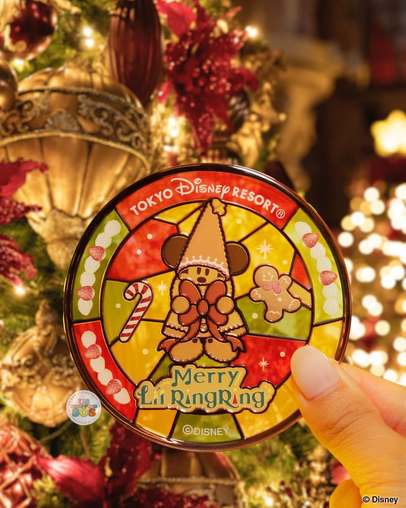 TDR - 2026 Disney Christmas Mickey Christmas Fairy "Lil Lin Lin" x Merry Lil Ring Ring Holding Ribbon Glass Coaster (Release Date: Nov 10, 2026)