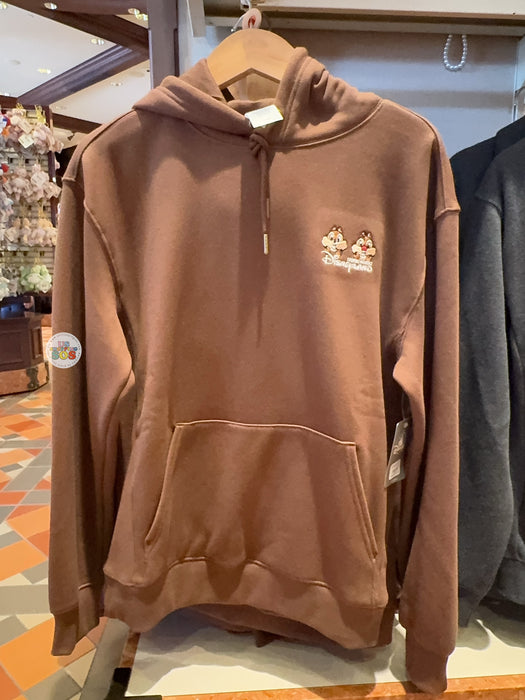 HKDL - 2026 Chip & Dale "Hong Kong Disneyland" Wordings Zip Hoodie for Adults (Color: Brown)